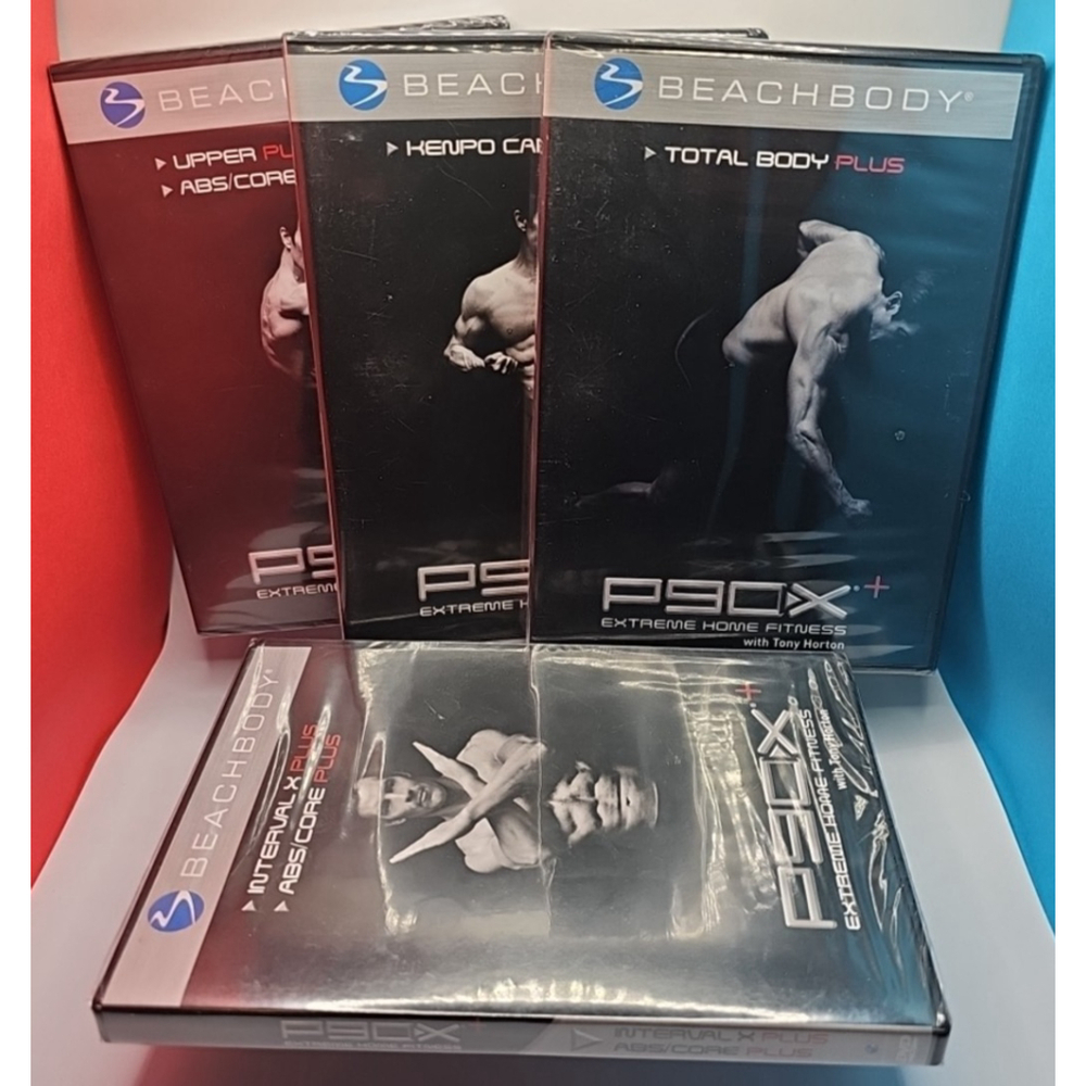 Lot Of 4 P90X DVD's New Sealed Upper Abs Core Kenpo Cardio Total Body Interval X